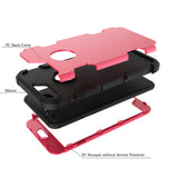 For iPhone 7 plus PC+ Silicone 2 in 1 Hit Color Tri-proof Shockproof Dustproof Anti-fall Protective Cover Back Case Rose red + black