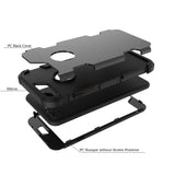 For iPhone 7 plus PC+ Silicone 2 in 1 Hit Color Tri-proof Shockproof Dustproof Anti-fall Protective Cover Back Case black