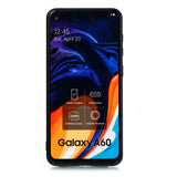 For Samsung A60 Double Buckle Non-slip Shockproof Cell Phone Case with Card Slot Bracket Light Brown