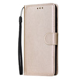 For HUAWEI P30 lite/nova 4E Flip-type Leather Protective Phone Case with 3 Card Position Buckle Design Phone Cover  Gold