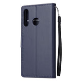 For HUAWEI P30 lite/nova 4E Flip-type Leather Protective Phone Case with 3 Card Position Buckle Design Phone Cover  blue