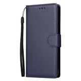 For HUAWEI P30 lite/nova 4E Flip-type Leather Protective Phone Case with 3 Card Position Buckle Design Phone Cover  blue