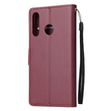 For HUAWEI P30 lite/nova 4E Flip-type Leather Protective Phone Case with 3 Card Position Buckle Design Phone Cover  red