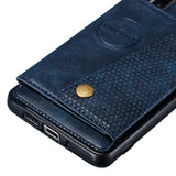 For Huawei P30 pro Double Buckle Non-slip Shockproof Cell Phone Case with Card Slot Bracket blue