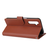 For OPPO Realme C3/Realme 6 PU Leather Mobile Phone Cover with 3 Cards Slots Phone Frame Gold