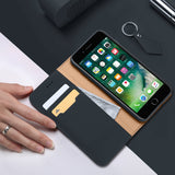 For iPhone 9 Mobile Phone Cover Magnetic Leather Protective Case with Card Slot Bracket Royal blue