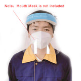 Grown-up Protective Mask Household Safety Transparent Face Mask PET Double-sided Anti-fog Anti-Oil Splatter Face Shield Mask blue_1 pc