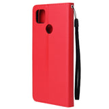 For Redmi 9A/Redmi 9C PU Leather Mobile Phone Cover with 3 Cards Slots Phone Frame red