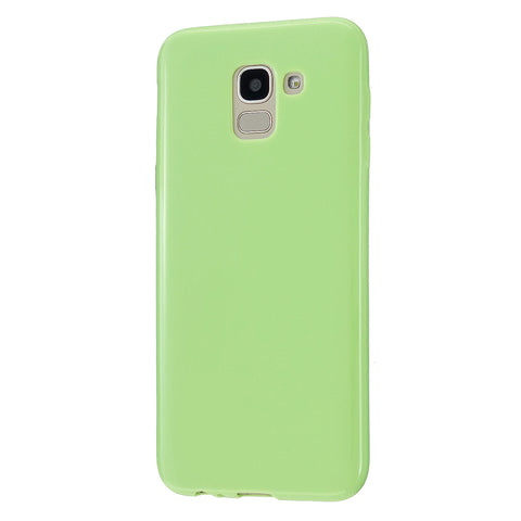 For Samsung A6/A6 Plus 2018 Smartphone Case Soft TPU Precise Cutouts Full Body Protection Mobile Phone Shell Fluorescent green