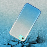 for HUAWEI Y5 2019/HONOR 8S/Y5/PSmart/honor 10 LITE Phone Case Gradient Color Glitter Powder Phone Cover with Airbag Bracket blue