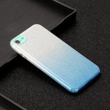 for HUAWEI Y5 2019/HONOR 8S/Y5/PSmart/honor 10 LITE Phone Case Gradient Color Glitter Powder Phone Cover with Airbag Bracket blue