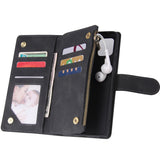 For Samsung NOTE 10 Lite Case Smartphone Shell Wallet Design Zipper Closure Overall Protection Cellphone Cover  1 black