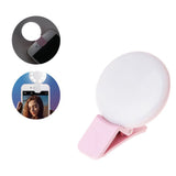 Mini Portable Beauty Selfie Ring Light with USB Charge Up Flash Photography Luminous Lamp 3 Brightness for iPhone Phone white