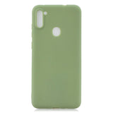 For Samsung A01/ A11/A21/A41/A51/A71/A81/A91 Mobile Phone Case Lovely Candy Color Matte TPU Anti-scratch Non-slip Protective Cover Back Case 10 beans green