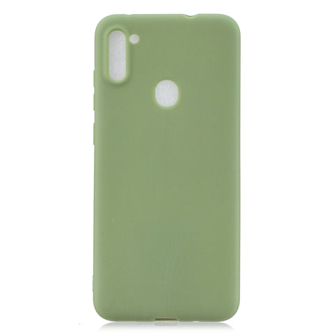 For Samsung A01/ A11/A21/A41/A51/A71/A81/A91 Mobile Phone Case Lovely Candy Color Matte TPU Anti-scratch Non-slip Protective Cover Back Case 10 beans green