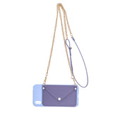 For HUAWEI Y5 2018/2019/Y6 2019/Y7 2019/PSMART Z/Y9 2019 Mobile Phone Cover with Pu Card Holder + Hand Rope + Straddle Rope purple