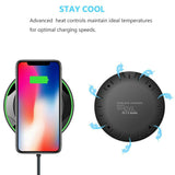 QI 10W Fast Wireless Charger Charging Pad for Huawei P30/Mate 20 Pro Samsung S10 black
