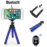 Flexible Portable Adjustable Tripod Mini Universal Octopus Leg Style Bluetooth Selfie Stick  red_With Bluetooth remote control