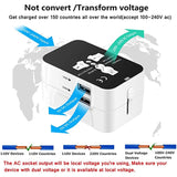 USB Charging Adapter Multifunctional UK Plug Travel Converter Suitable for iPhone iPad Samsung Bluetooth Speaker Black with white