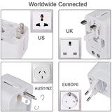 USB Charging Adapter Multifunctional UK Plug Travel Converter Suitable for iPhone iPad Samsung Bluetooth Speaker Black with white