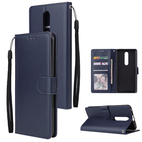 For OPPO F11 pro Wallet-type PU Leather Protective Phone Case with Buckle & 3 Card Position blue