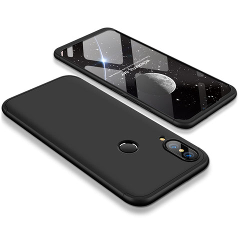 For HUAWEI P20 Lite/Nova 3E 3 in 1 Fashion Ultra Slim Full Protective Back Cover  black