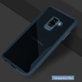 For Samsung A6 2018 Eurasia Edition Ultra Slim Translucent Back Cover Non-slip Shockproof TPU Full Protective Case  Transparent Blue