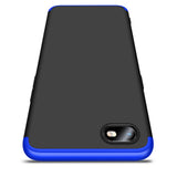 For OPPO Realme C2 Ultra Slim PC Back Cover Non-slip Shockproof 360 Degree Full Protective Case Blue black blue