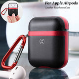 Leather Case Cover Protective Skin Earphones Charging Case for AirPods Grey