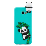 For Samsung J4 2018/J4 Plus Phone Case 3D Cartoon Panda Bamboo Cellphone Back Shell Shockproof Smartphone Cover Light blue