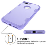 For iPhone 7 plus PC+ Silicone 2 in 1 Hit Color Tri-proof Shockproof Dustproof Anti-fall Protective Cover Back Case purple