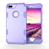 For iPhone 7 plus PC+ Silicone 2 in 1 Hit Color Tri-proof Shockproof Dustproof Anti-fall Protective Cover Back Case purple