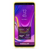 For Samsung A9 2018 Cartoon Lovely Coloured Painted Soft TPU Back Cover Non-slip Shockproof Full Protective Case with Lanyard yellow