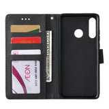 For HUAWEI P30 lite/nova 4E Flip-type Leather Protective Phone Case with 3 Card Position Buckle Design Phone Cover  black