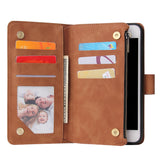 For iPhone 6 / 6S iPhone 6 plus / 6S plus iPhone 7 / 8 iPhone 7 plus / 8 plus Smart Phone Cover Coin Pocket with Cards Bracket Zipper Phone PU Leather Case Phone Cover  iPhone 7 plus / 8 plus