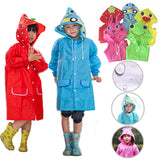 Boy Girl Cute Cartoon Ponchos Vivid Color Raincoat green