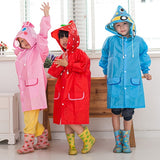 Boy Girl Cute Cartoon Ponchos Vivid Color Raincoat green