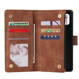 For Samsung NOTE 10 Lite Case Smartphone Shell Wallet Design Zipper Closure Overall Protection Cellphone Cover  4 brown