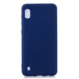 For Samsung A10 Lovely Candy Color Matte TPU Anti-scratch Non-slip Protective Cover Back Case Light blue