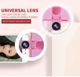 Ring Light 0.63X Wide-Angle Tablet LED Fill-in Light Rechargeable Photography Camera Selfie Flash Lamp black