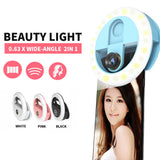 Ring Light 0.63X Wide-Angle Tablet LED Fill-in Light Rechargeable Photography Camera Selfie Flash Lamp black