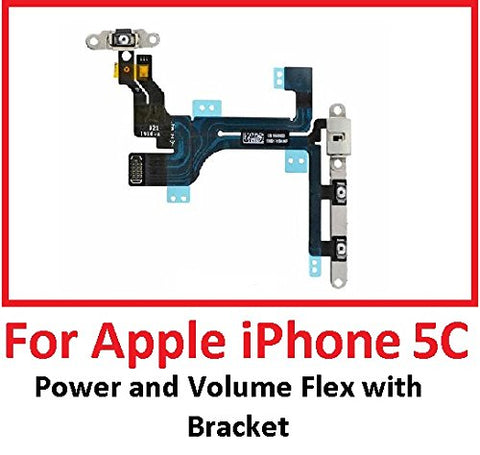 Eastvita Power Volume Buttons Silent Switch Flex Cable with Brackets Preinstalled for iPhone 5c