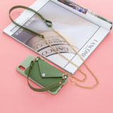 For HUAWEI Y5 2018/2019/Y6 2019/Y7 2019/PSMART Z/Y9 2019 Mobile Phone Cover with Pu Card Holder + Hand Rope + Straddle Rope green