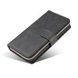 For Samsung A10/A20/A30/A50/A30S/A50S Pu Leather  Mobile Phone Cover Zipper Card Bag + Wrist Strap black