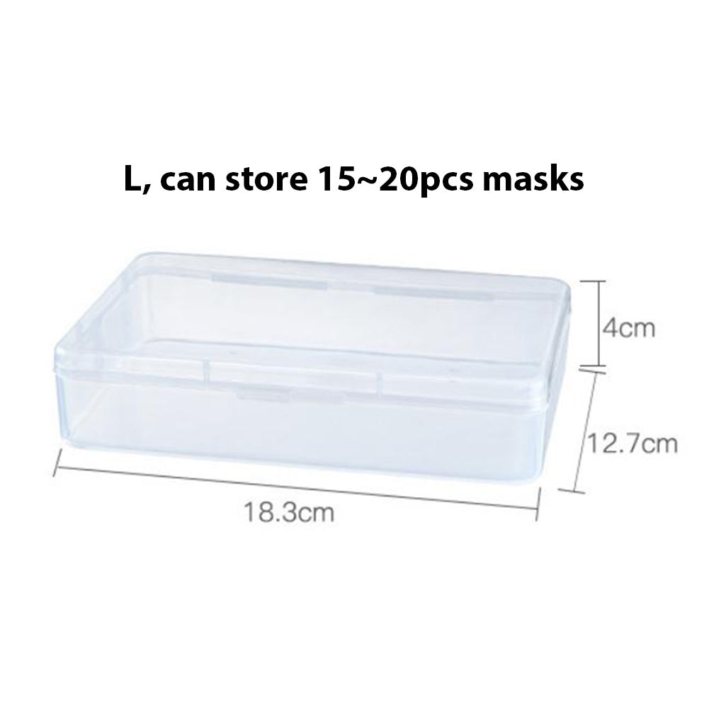 Plastic Portable Transparent Anti-dust Mask Storage Box Dustproof Pollution-Free Face Masks Container Disposable Mask Case 18.3 * 12.7 * 4