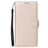 For Samsung J4 plus Flip-type Leather Protective Phone Case with 3 Card Position Buckle Design Phone Cover  Gold