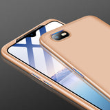For OPPO Realme C2 Ultra Slim PC Back Cover Non-slip Shockproof 360 Degree Full Protective Case gold