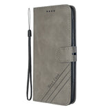For Samsung A51/A71/M30S Case Soft Leather Cover with Denim Texture Precise Cutouts Wallet Design Buckle Closure Smartphone Shell  gray