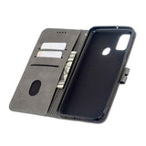 For Samsung A51/A71/M30S Case Soft Leather Cover with Denim Texture Precise Cutouts Wallet Design Buckle Closure Smartphone Shell  gray