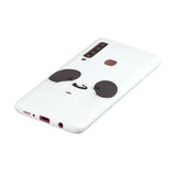 For Samsung A9 2018 Cartoon Lovely Coloured Painted Soft TPU Back Cover Non-slip Shockproof Full Protective Case with Lanyard white